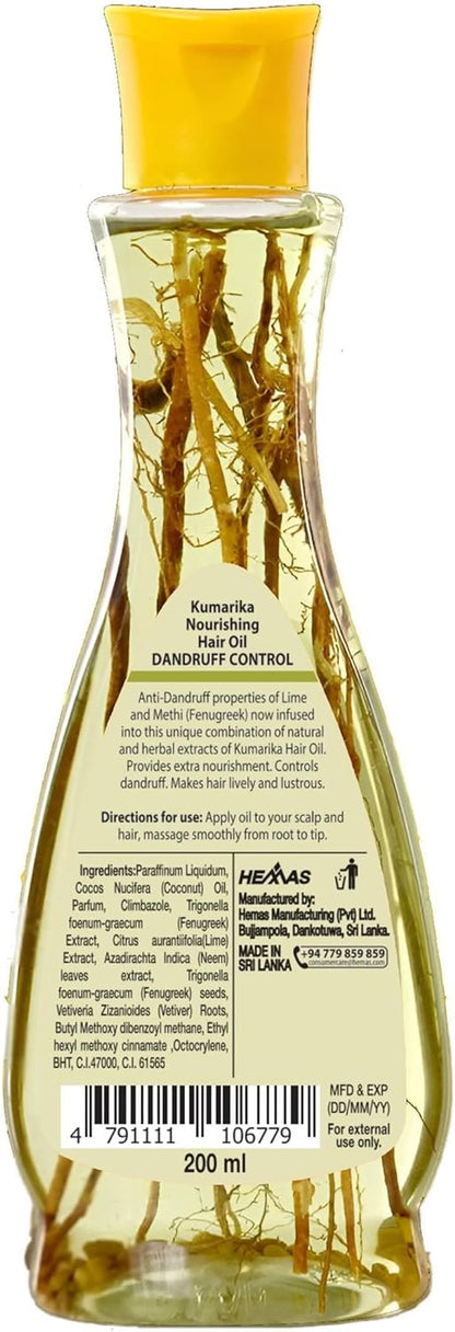 Nourishing Hair Oil Dandruff Control - for anti Dandruff Scalp Treatment Hair Oil for Dry Damaged Hair. 100% Natural Extracts, for Dry Itchy Scalp with Dandruff, 200Ml