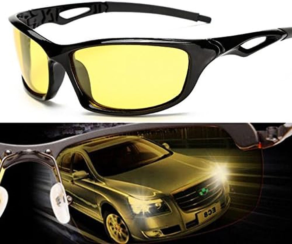 Night Driving Glasses for Men Women anti Glare Night Vision Glasses with Yellow Lens Ultralight for Driving Fishing Outdoor Sports