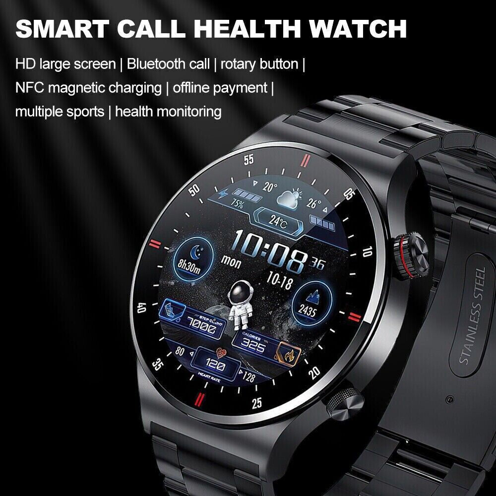 Bluetooth Call Smart Watch Men Heart Rate NFC Waterproof Sports Fitness Trackers