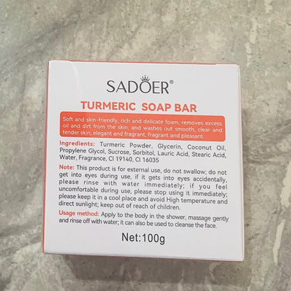 Turmeric Soap Bar Skincare Acne Removal Pore Cleaner Smooth Skin Nourishing New