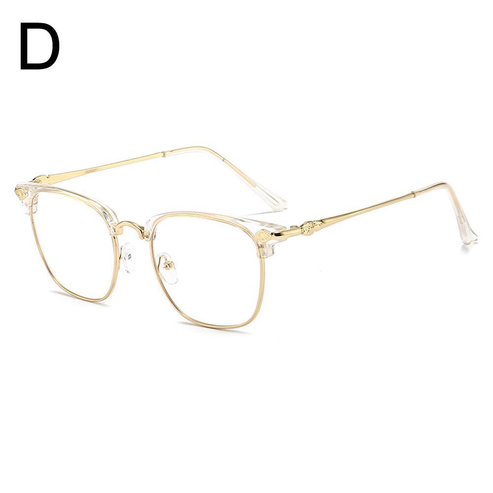 Blue Light Blocking Glasses Fashionable Half-Rim Metal Frame Flat Glasses Lot B9