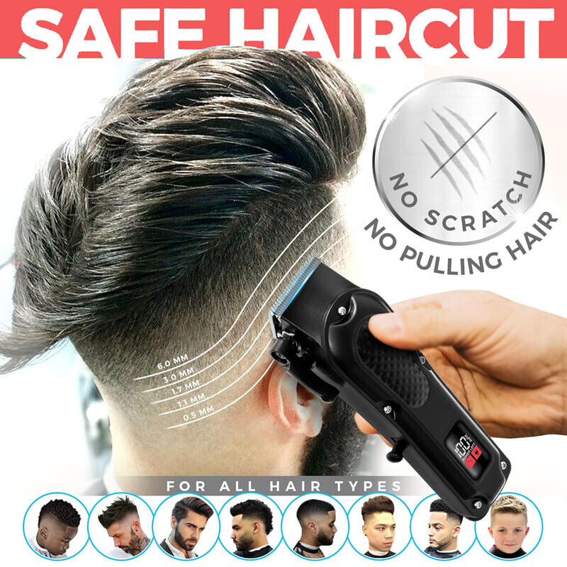 Professional Hair Clippers Trimmer Kit Cordless Men Cutting Machine Barber Salon