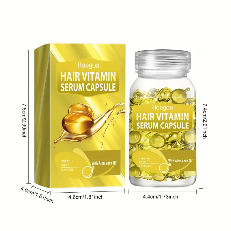 30 Hair Vitamin Serum Capsules - Infused with Keratin