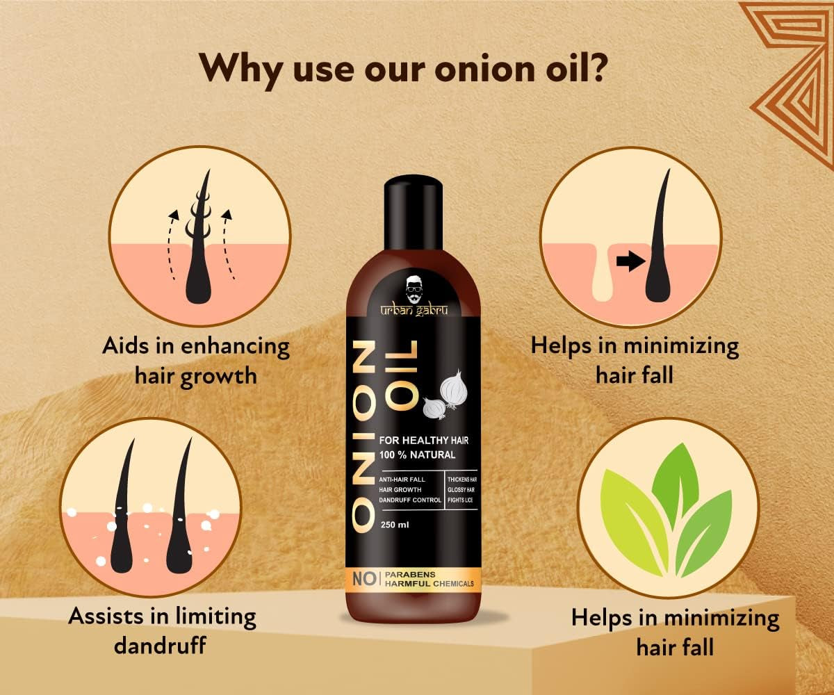 Natural Onion Oil for Hair Regrowth and Hair Fall Control (8 Fl Oz)