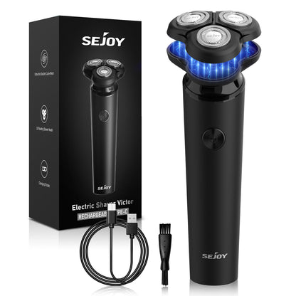 SEJOY Electric Shaver Razor Anti-Pinch 3D Rechargeable Rotary Beard Trimmer Gift