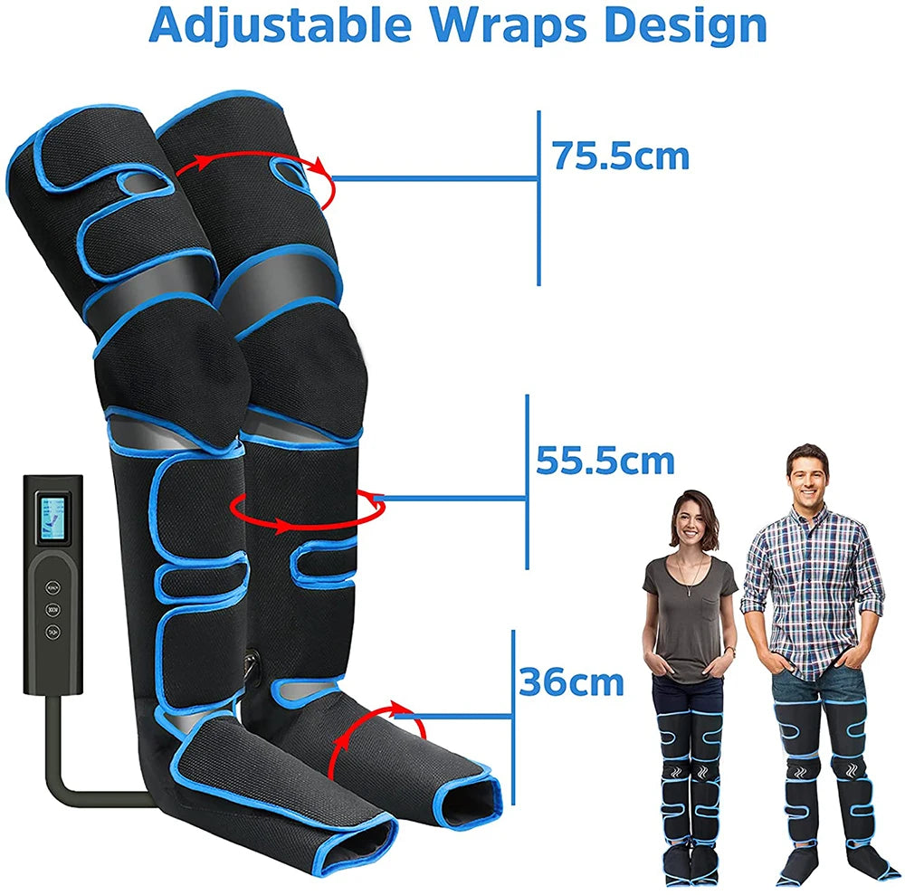 Electric Leg Muscle Relaxer 6 Modes Air Compression Recovery Boot Lymph Release Relieve Foot Fatigue Heating Leg Massager