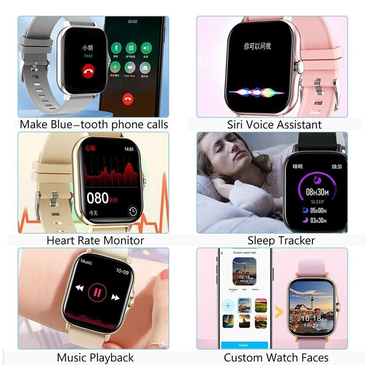 Smart Watch Men Women Fitness Tracker Blood Pressure Heart Rate Sport Watches UK