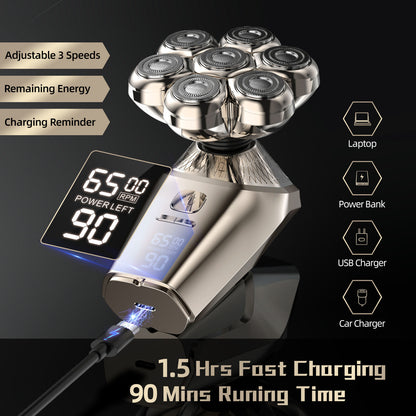 SEJOY 7D Men‘S Electric Shaver Razor Bald Beard Hair Skull Trimmer Beard Remover