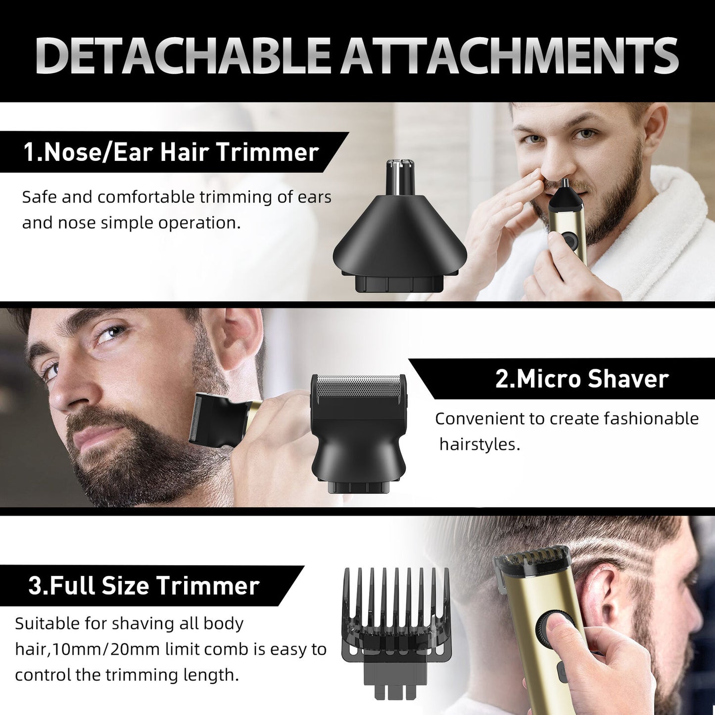 SEJOY Professional Electric Beard Trimmer Men Hair Clipper Razor Grooming Kit