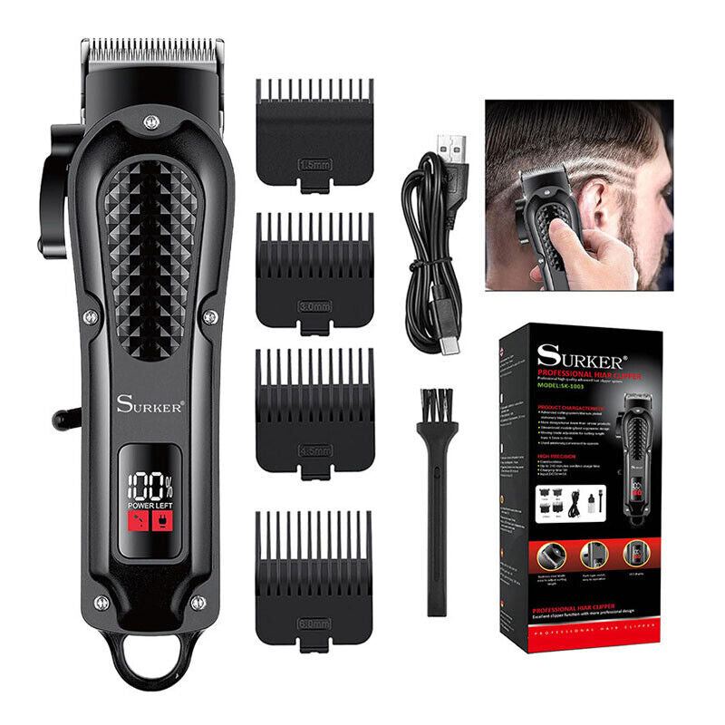 Professional Hair Clippers Trimmer Kit Cordless Men Cutting Machine Barber Salon