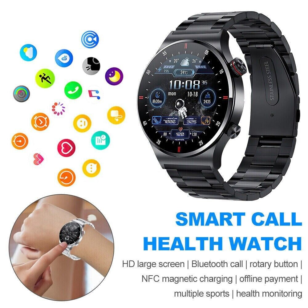 Bluetooth Call Smart Watch Men Heart Rate NFC Waterproof Sports Fitness Trackers