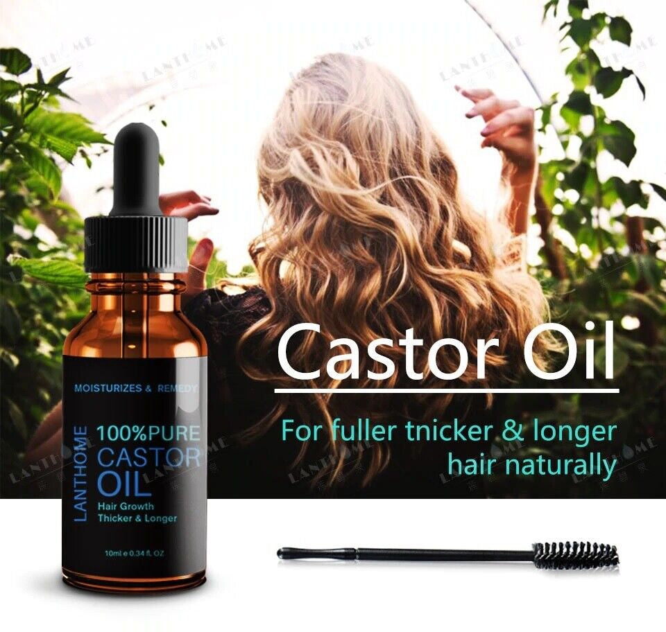 New 100% Pure Organic Castor Oil for Eyelashes Eyebrow Hair Growth Body Care Oil