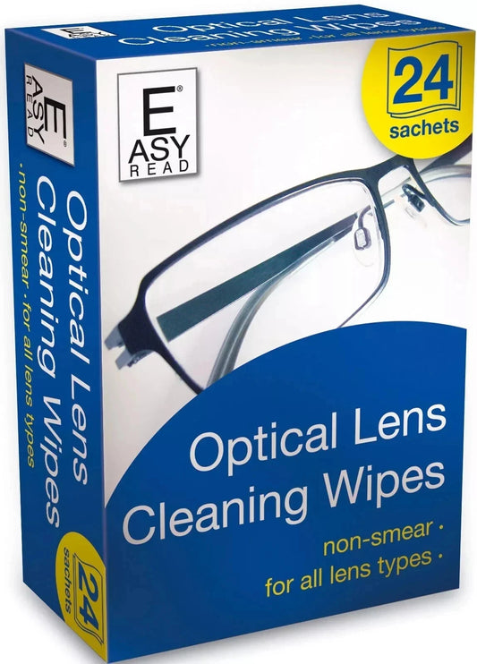 Easy Read Optical Lens Cleaning Wipes (Pack of 24) – Cleaner for Glass.